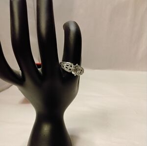 Sterling Silver And CZ Wedding/Engagement Ring Size 10.25